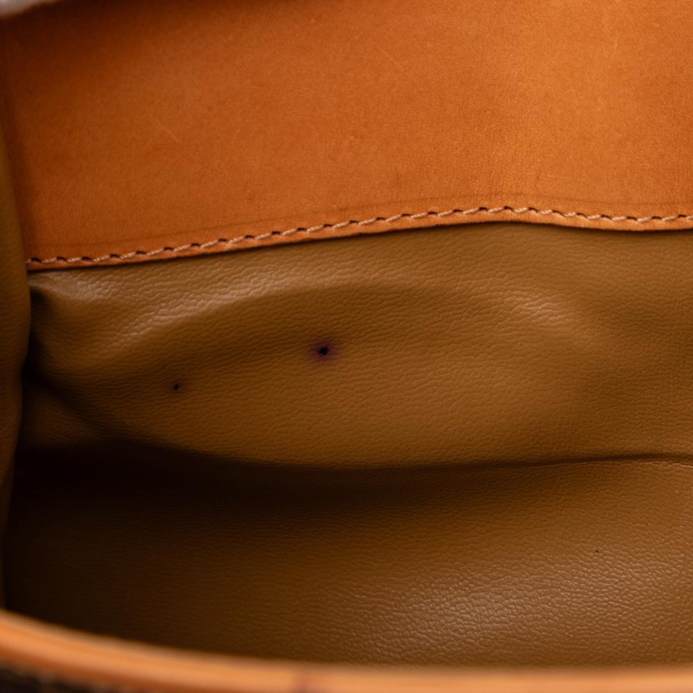 Celine B Celine Brown Coated Canvas Fabric Macadam Clutch Italy