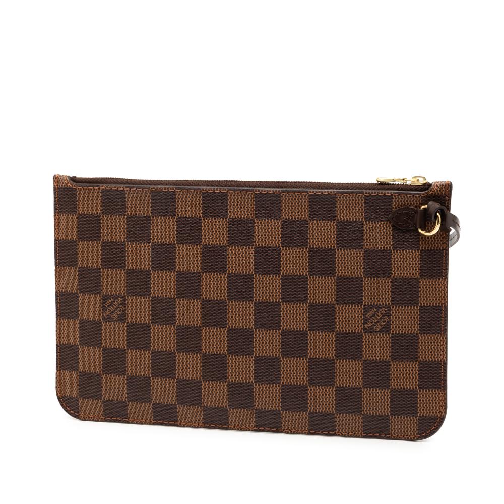 Louis Vuitton AB Louis Vuitton Brown Damier Canvas Fabric Damier Ebene Neverfull MM Pouch France