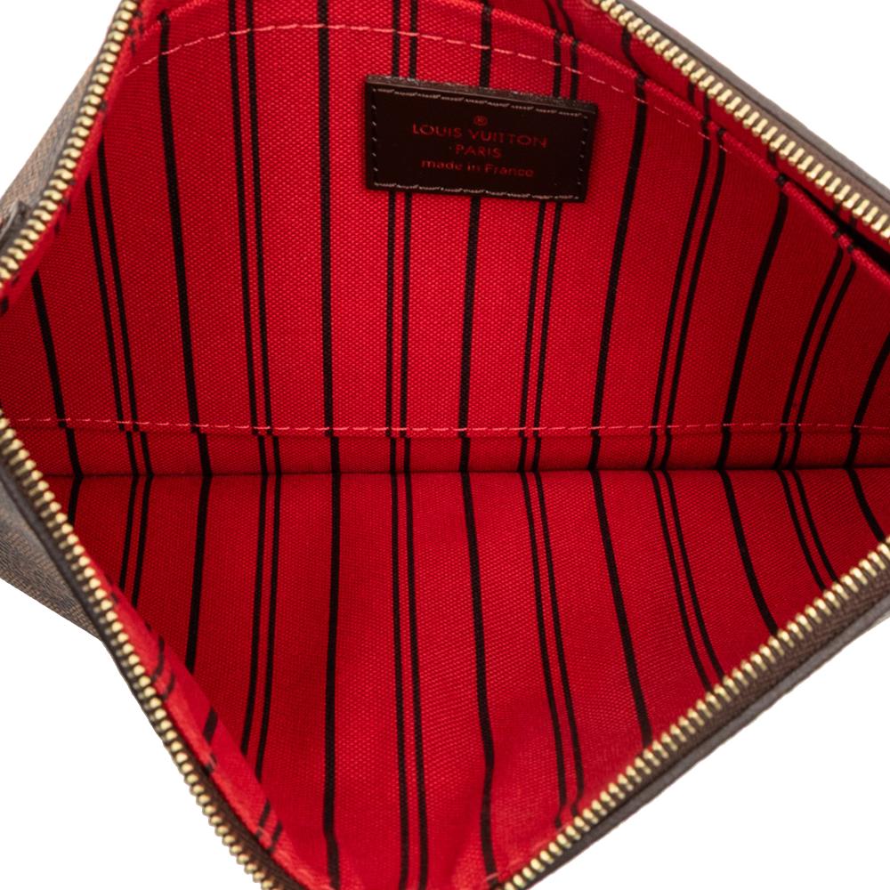 Louis Vuitton AB Louis Vuitton Brown Damier Canvas Fabric Damier Ebene Neverfull MM Pouch France