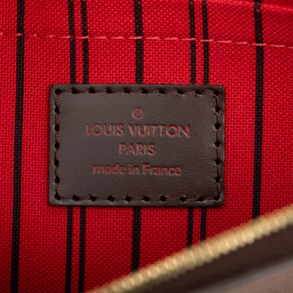 Louis Vuitton AB Louis Vuitton Brown Damier Canvas Fabric Damier Ebene Neverfull MM Pouch France