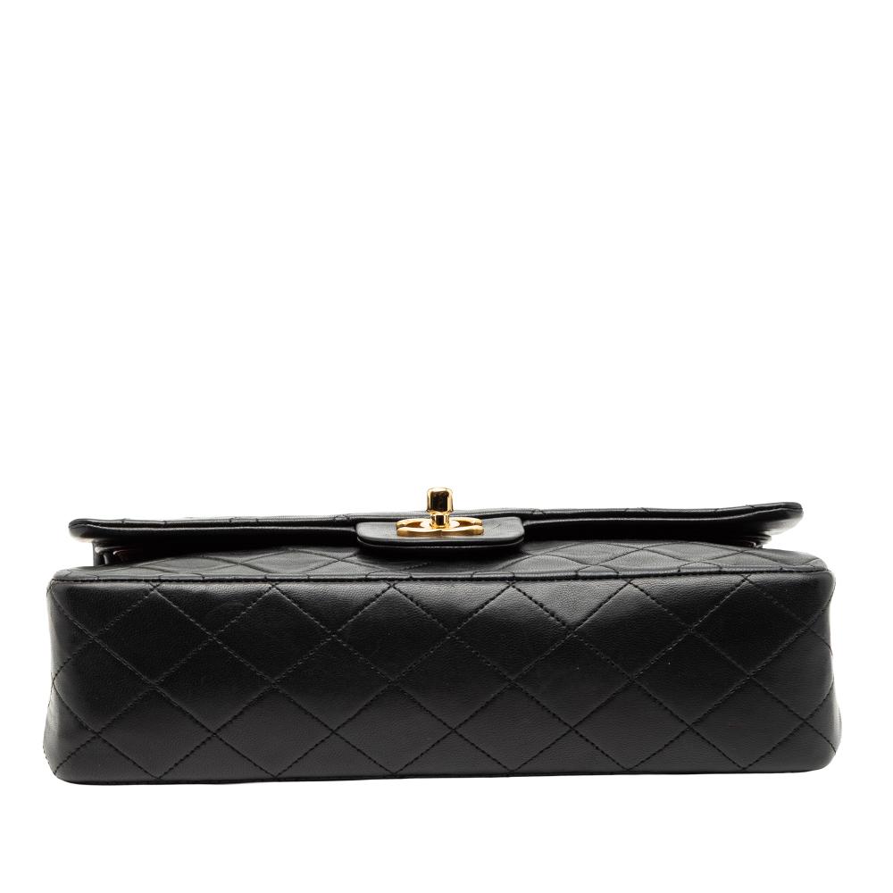 Chanel B Chanel Black Lambskin Leather Leather Medium Classic Lambskin Double Flap France