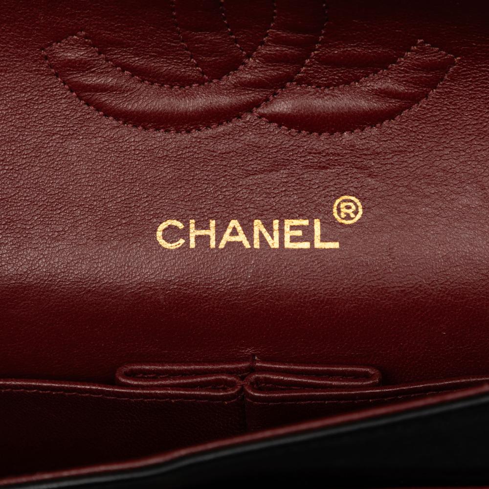 Chanel B Chanel Black Lambskin Leather Leather Medium Classic Lambskin Double Flap France