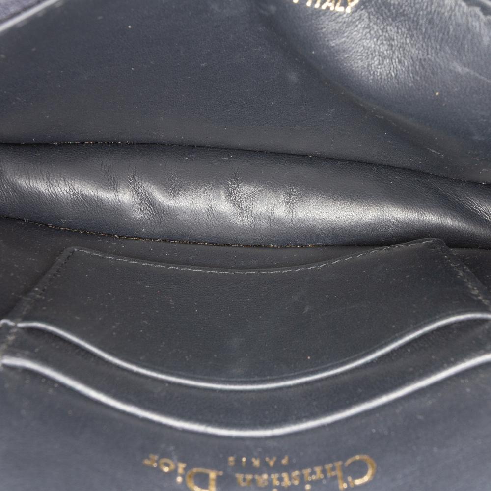 Christian Dior AB Dior Blue Navy Canvas Fabric Oblique Saddle Belt Bag Italy