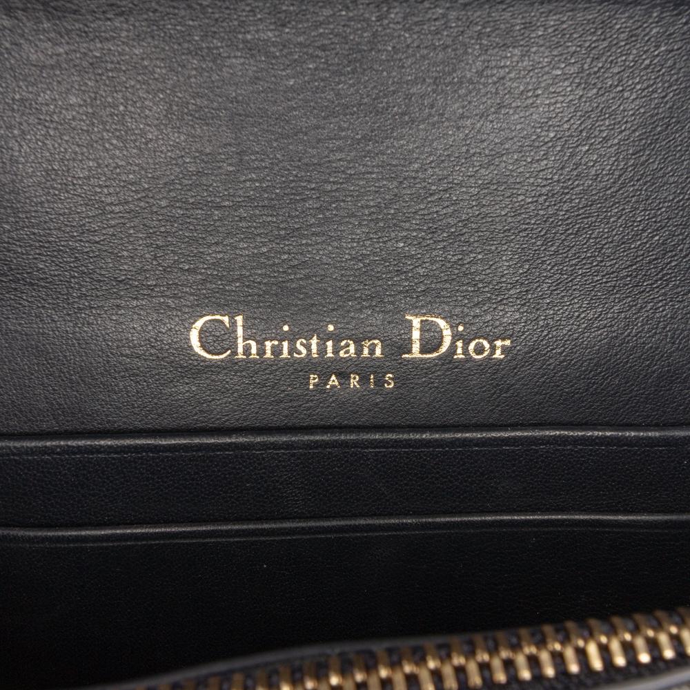 Christian Dior AB Dior Blue Navy Canvas Fabric Oblique Saddle Belt Bag Italy