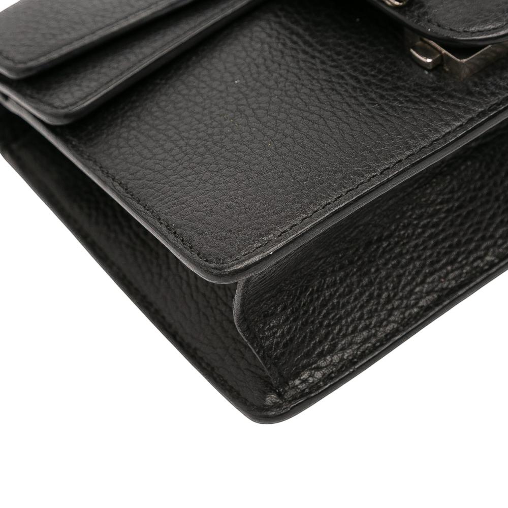 Gucci B Gucci Black Calf Leather Small Dionysus Crossbody Italy