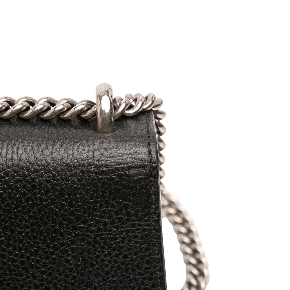 Gucci B Gucci Black Calf Leather Small Dionysus Crossbody Italy