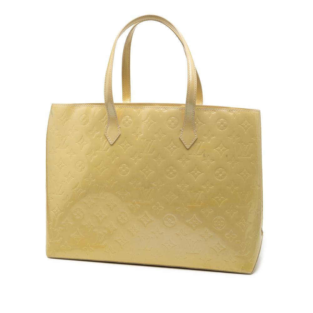 Louis Vuitton B Louis Vuitton Yellow Light Yellow Vernis Leather Leather Monogram Vernis Wilshire MM France