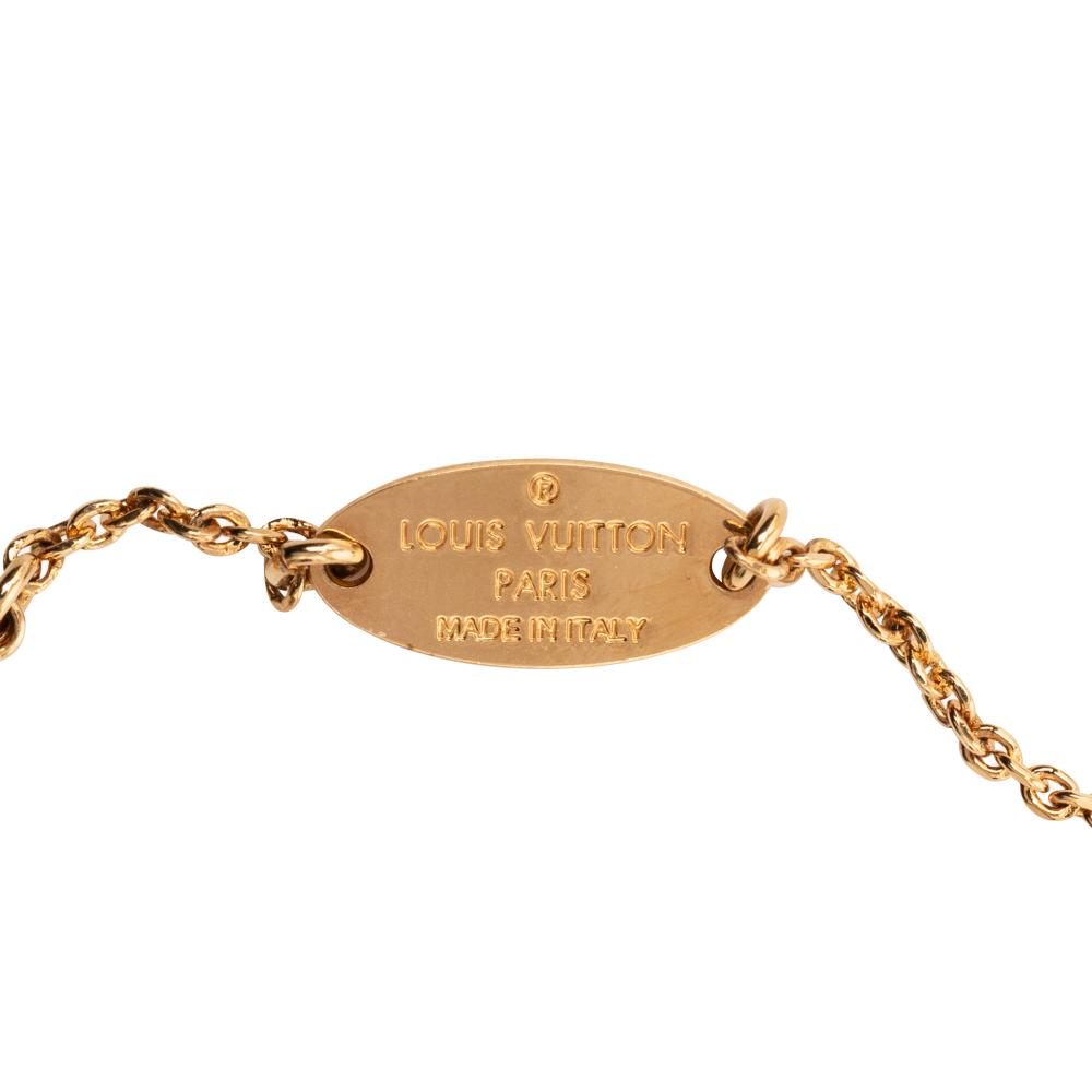 Louis Vuitton AB Louis Vuitton Gold Gold Plated Metal LV and Me Letter R Pendant Necklace Italy