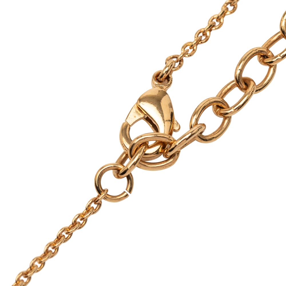 Louis Vuitton AB Louis Vuitton Gold Gold Plated Metal LV and Me Letter R Pendant Necklace Italy