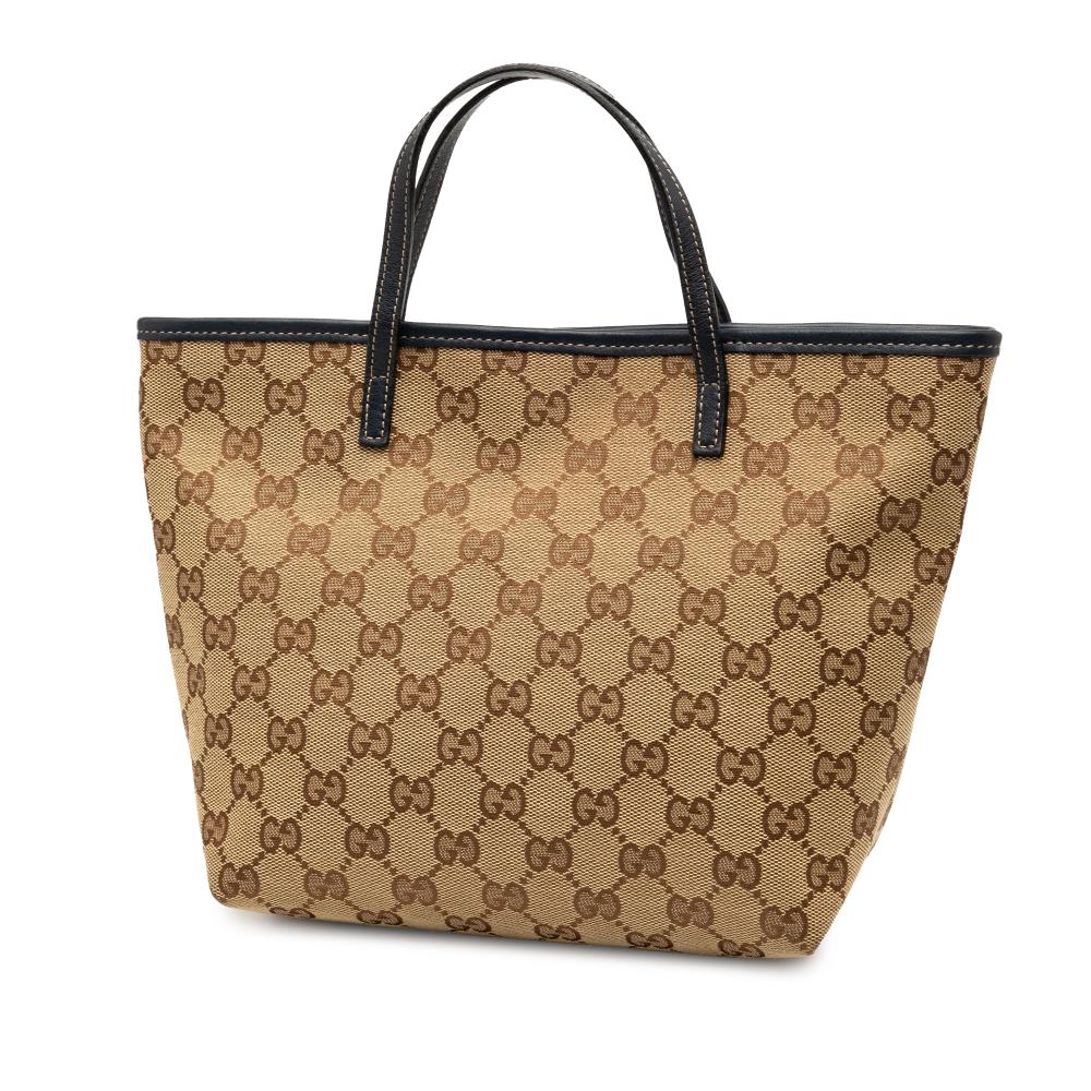 Gucci AB Gucci Brown Light Brown Canvas Fabric GG Zoo Handbag Italy
