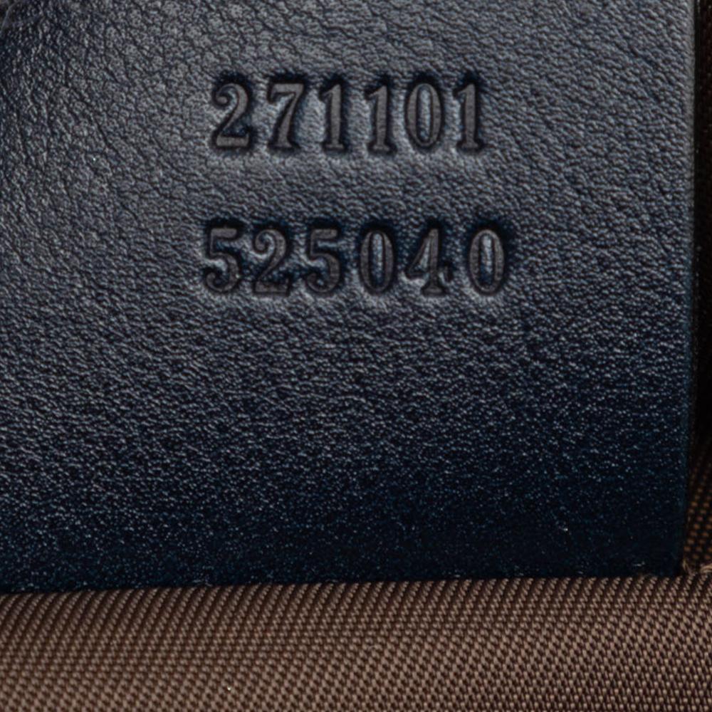 Gucci AB Gucci Brown Light Brown Canvas Fabric GG Zoo Handbag Italy