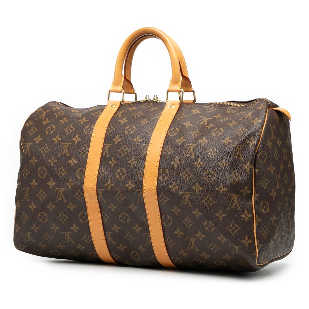 Louis Vuitton B Louis Vuitton Brown Monogram Canvas Fabric Monogram Keepall 45 France