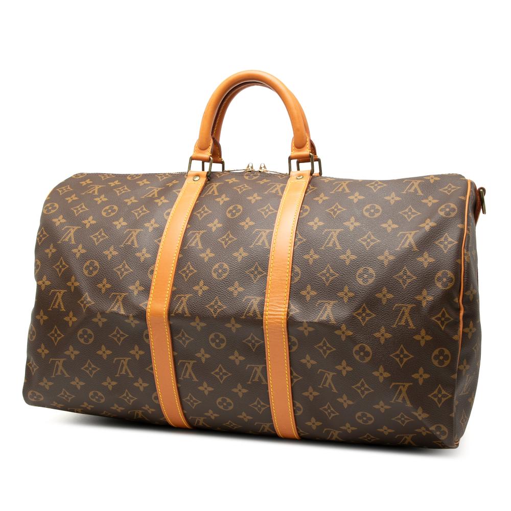 Louis Vuitton B Louis Vuitton Brown Monogram Canvas Fabric Monogram Keepall Bandouliere 50 United States