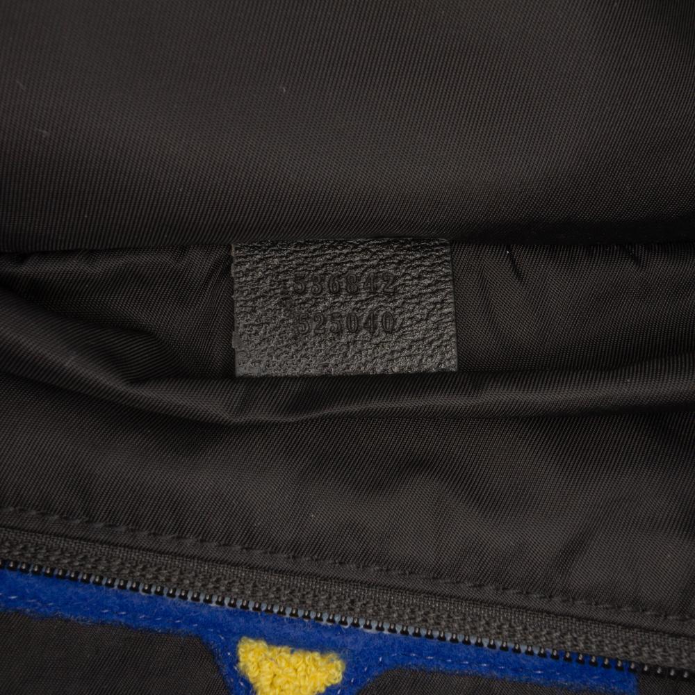 Gucci AB Gucci Black Nylon Fabric 80s Patch Convertible Belt Bag Italy