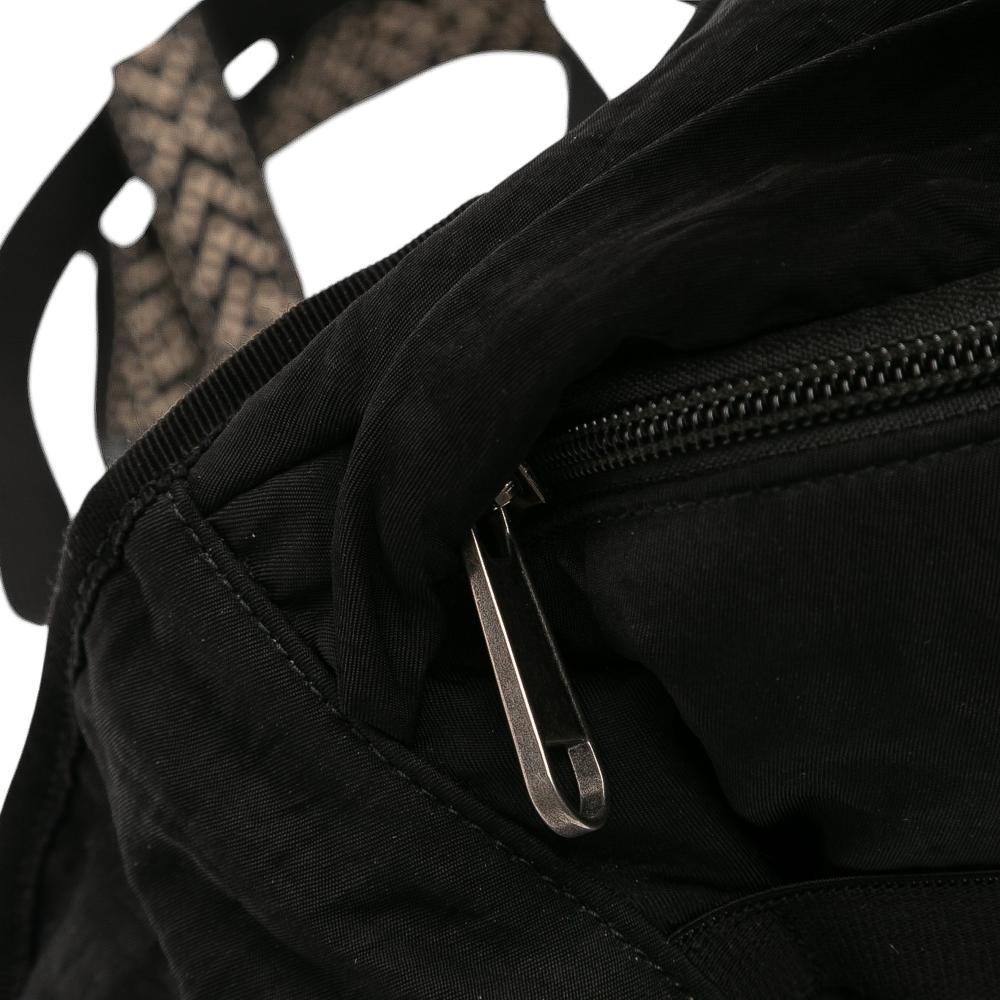 Gucci AB Gucci Black Nylon Fabric 80s Patch Convertible Belt Bag Italy