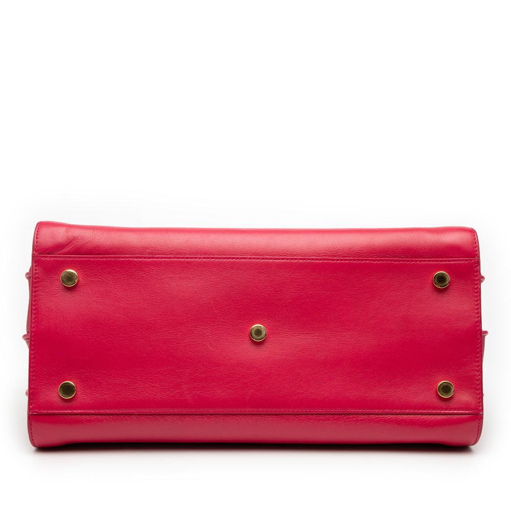 Saint Laurent B Saint Laurent Pink Dark Pink Calf Leather Small Sac De Jour Satchel Italy