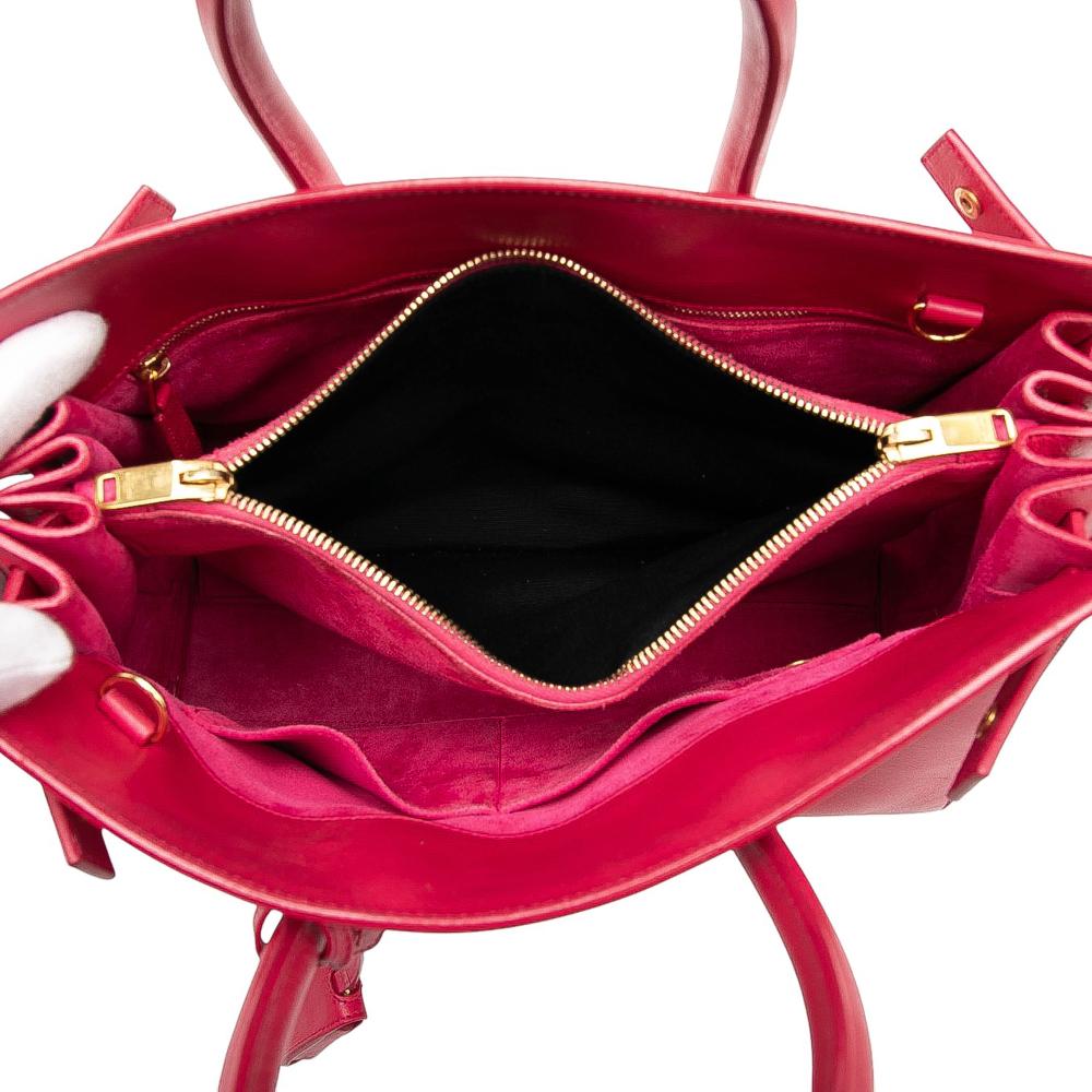 Saint Laurent B Saint Laurent Pink Dark Pink Calf Leather Small Sac De Jour Satchel Italy