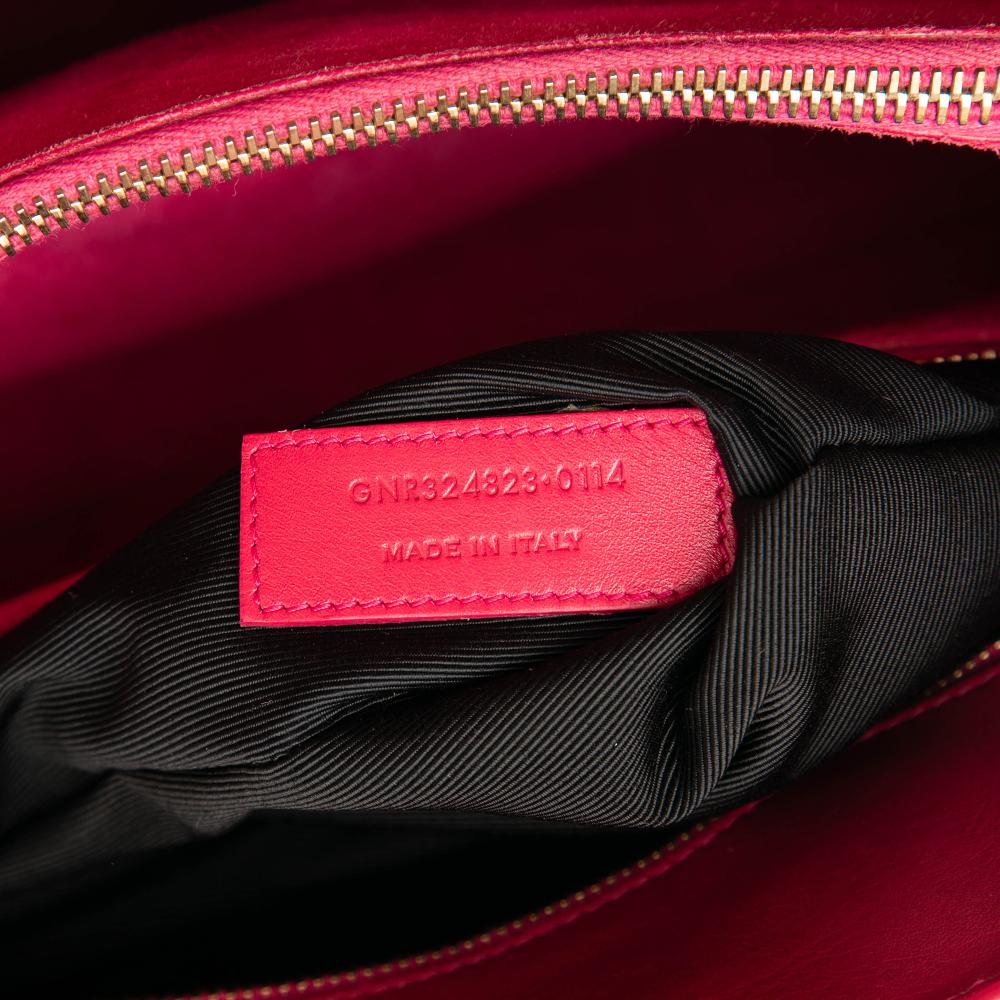 Saint Laurent B Saint Laurent Pink Dark Pink Calf Leather Small Sac De Jour Satchel Italy