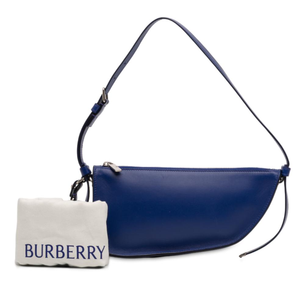 Burberry AB Burberry Blue Dark Blue Lambskin Leather Leather Mini Lambskin Shield Shoulder Bag Italy
