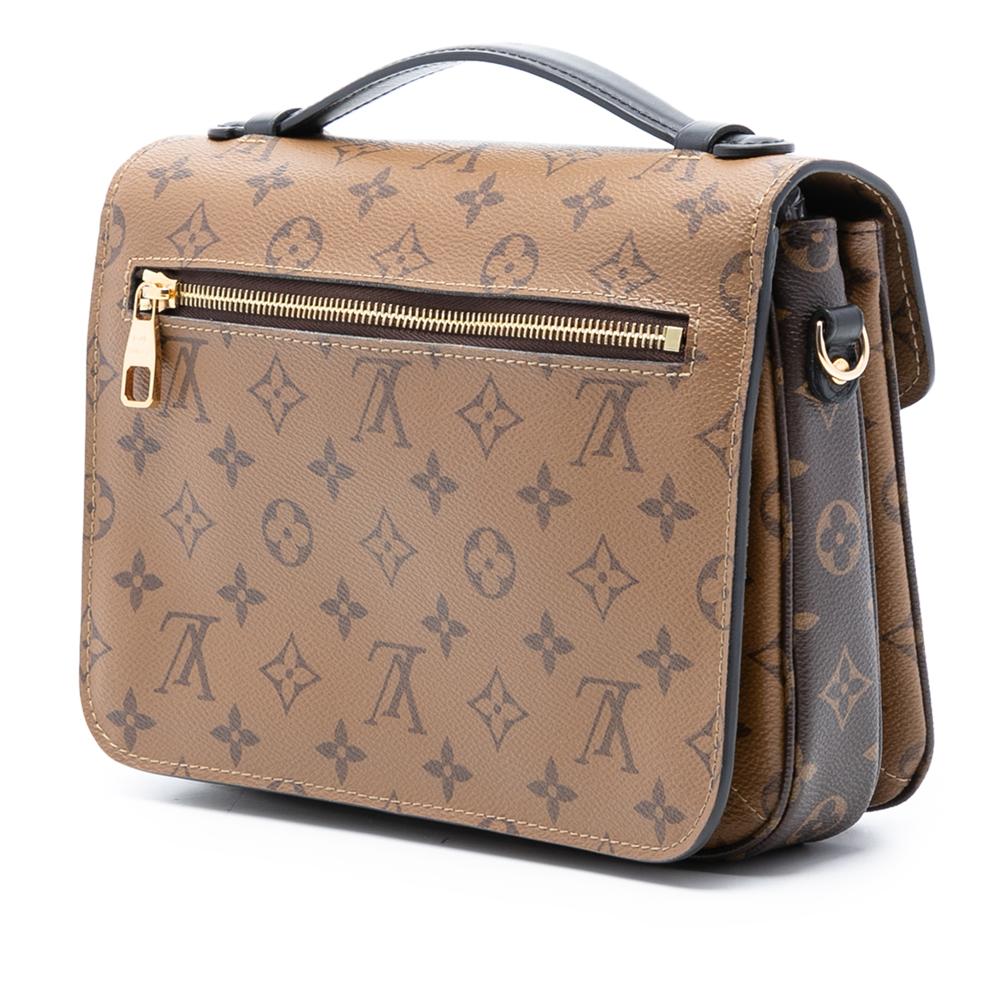 Louis Vuitton AB Louis Vuitton Brown Monogram Canvas Fabric Monogram Reverse Pochette Metis Italy