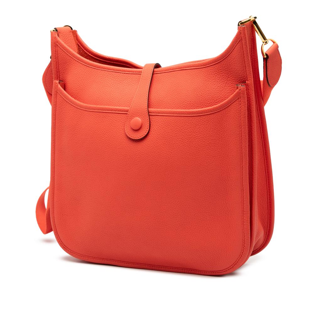 Hermès AB Hermès Orange Red Orange Calf Leather Clemence Evelyne III 29 France