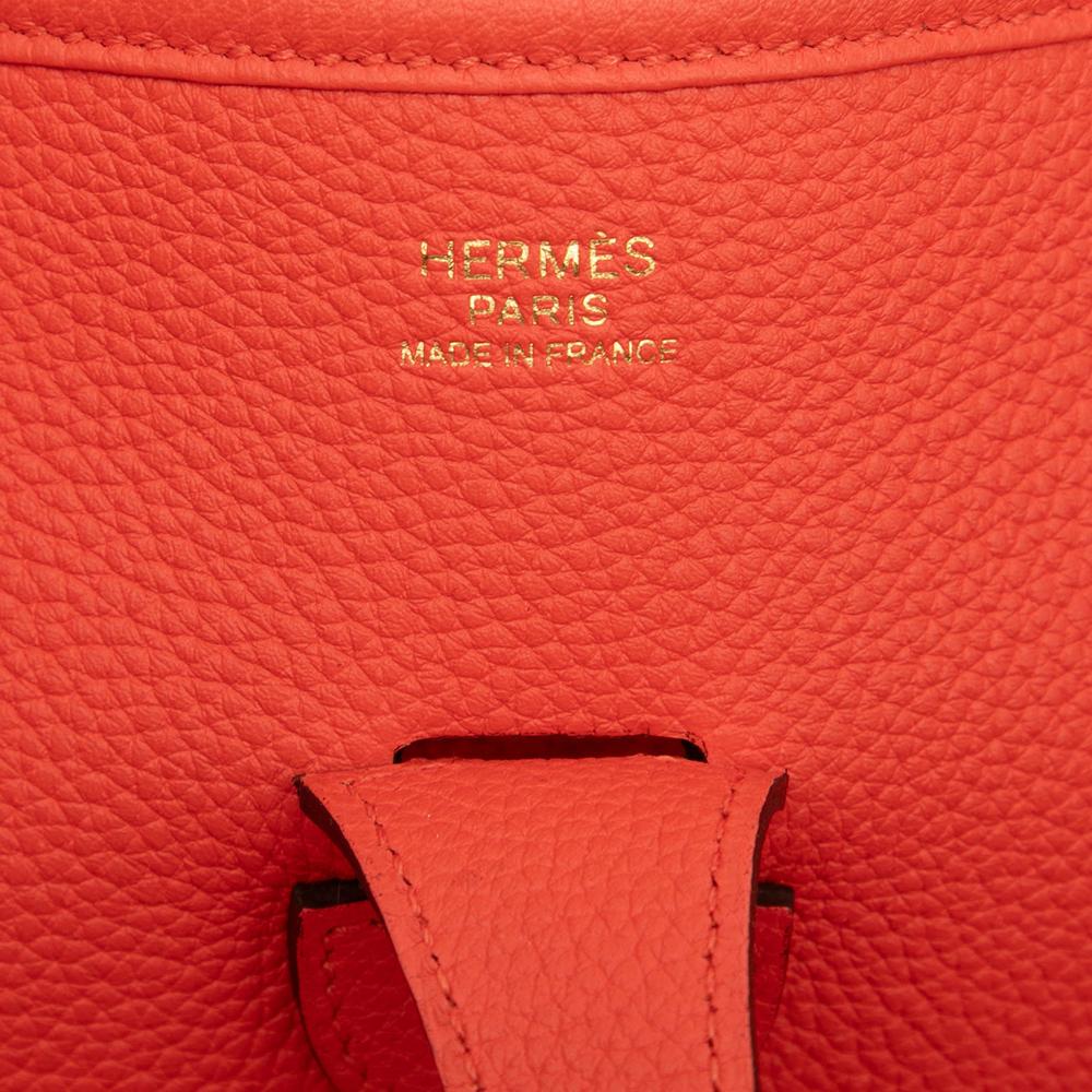Hermès AB Hermès Orange Red Orange Calf Leather Clemence Evelyne III 29 France