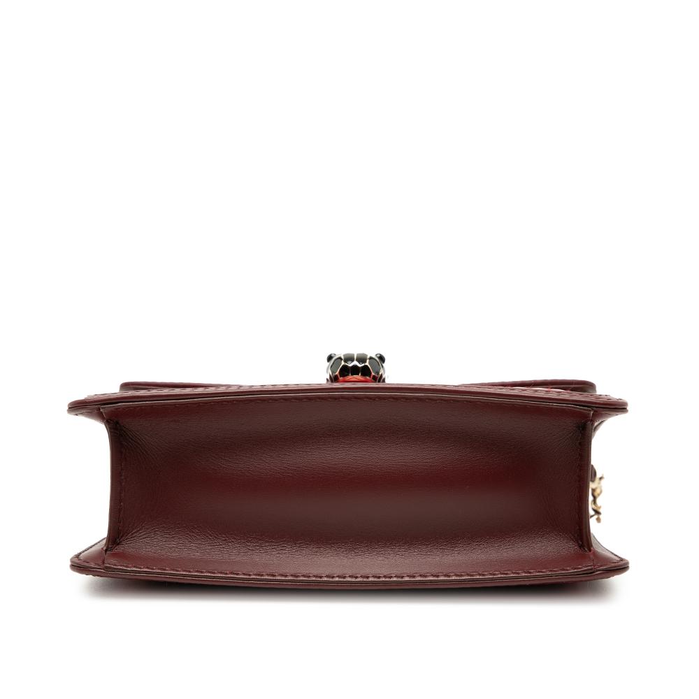 Bvlgari AB Bvlgari Red Calf Leather Mini Quilted skin Diamond Blast Serpenti Forever Crossbody Italy