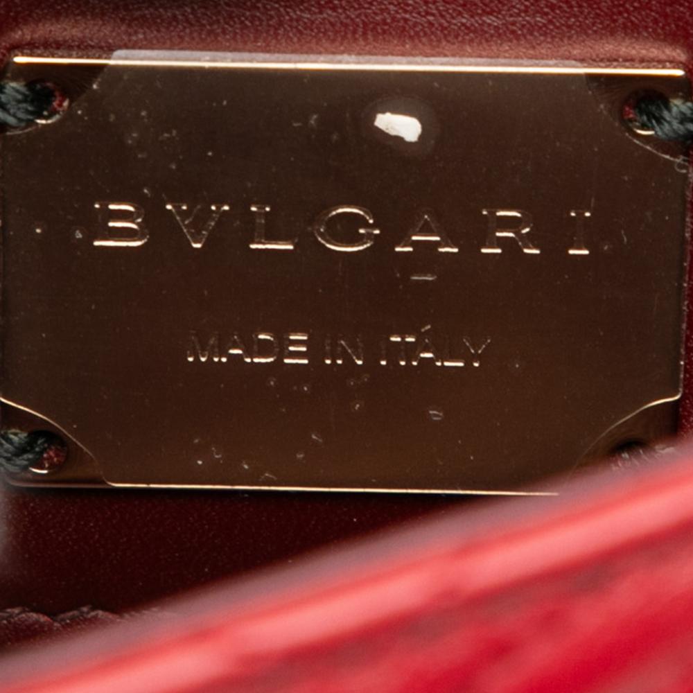 Bvlgari AB Bvlgari Red Calf Leather Mini Quilted skin Diamond Blast Serpenti Forever Crossbody Italy