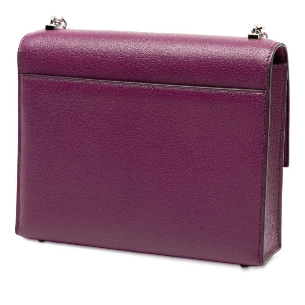 Hermès AB Hermès Purple Dark Purple Goatskin Leather Mini Chevre Mysore Verrou Chaine France