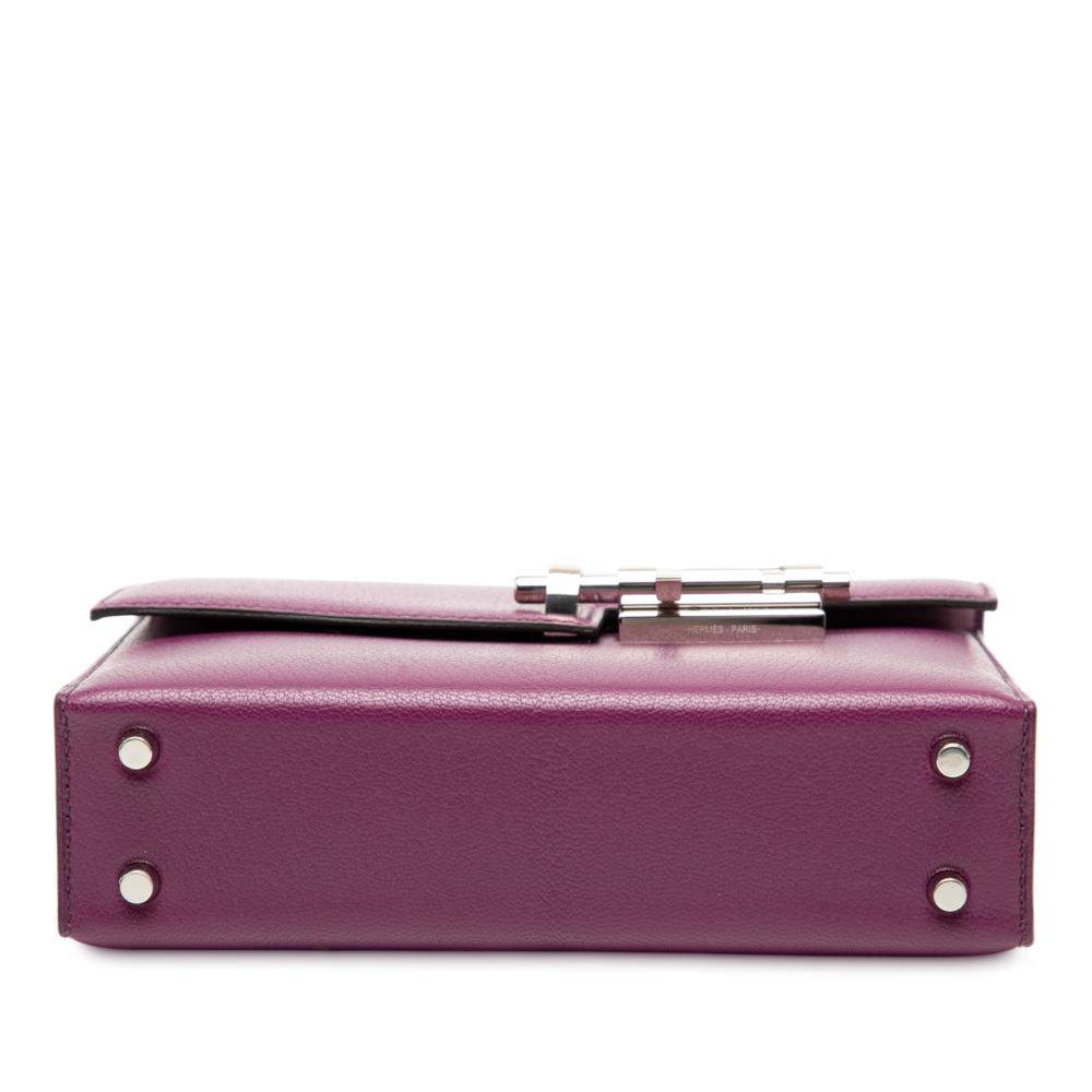 Hermès AB Hermès Purple Dark Purple Goatskin Leather Mini Chevre Mysore Verrou Chaine France