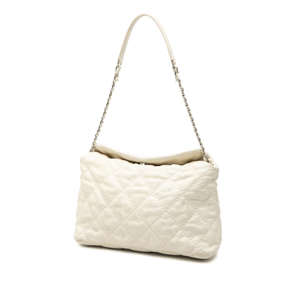 Chanel B Chanel White Ivory Lambskin Leather Leather Quilted Lambskin Love Me Tender Hobo France
