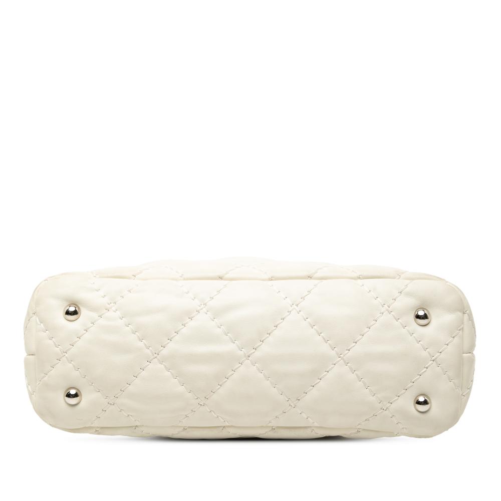 Chanel B Chanel White Ivory Lambskin Leather Leather Quilted Lambskin Love Me Tender Hobo France