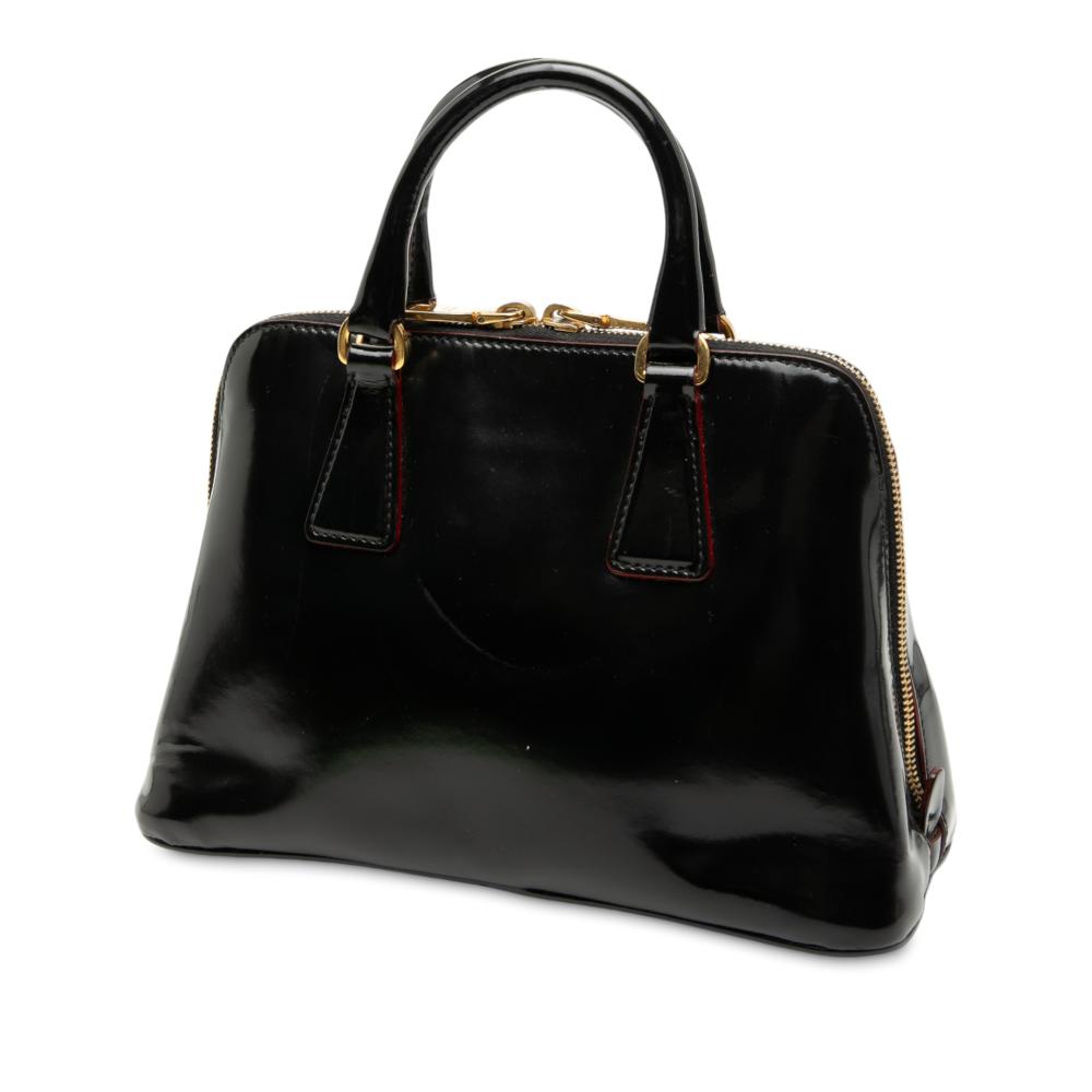 Prada B Prada Black Calf Leather Small Spazzolato Promenade Satchel Italy