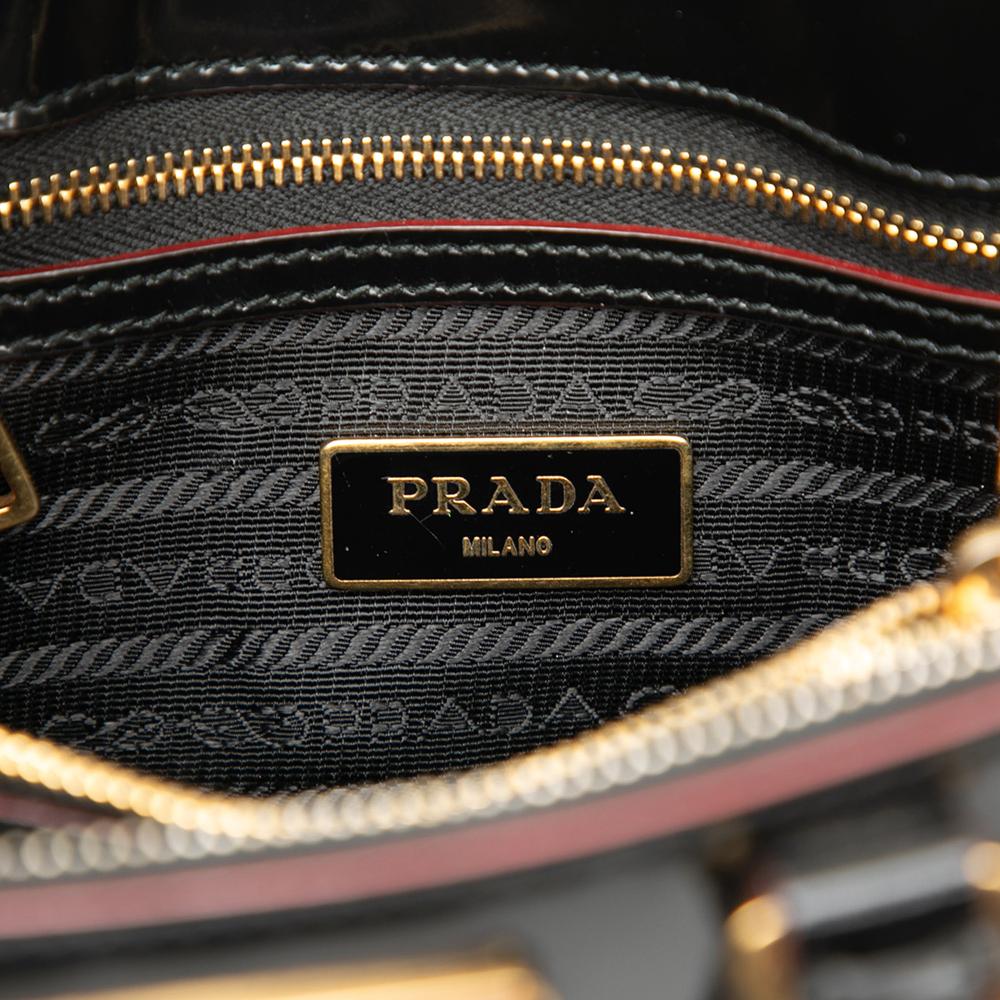 Prada B Prada Black Calf Leather Small Spazzolato Promenade Satchel Italy