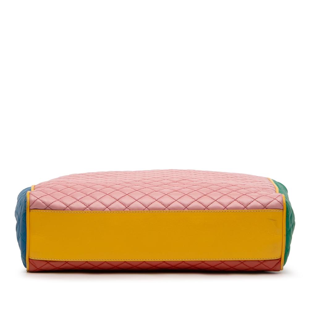 Dolce&Gabbana B Dolce & Gabbana Pink Lambskin Leather Leather Mulitcolor Quilted Lambskin Lily Glam Tote Italy