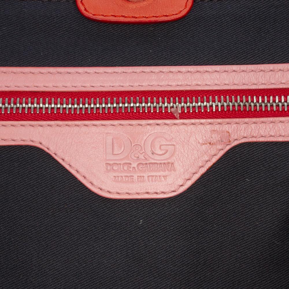 Dolce&Gabbana B Dolce & Gabbana Pink Lambskin Leather Leather Mulitcolor Quilted Lambskin Lily Glam Tote Italy