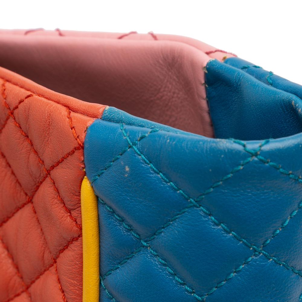 Dolce&Gabbana B Dolce & Gabbana Pink Lambskin Leather Leather Mulitcolor Quilted Lambskin Lily Glam Tote Italy