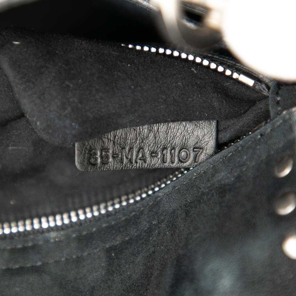 Christian Dior B Dior Black Calf Leather Mini skin Cannage Studded Flower Lady Dior Italy