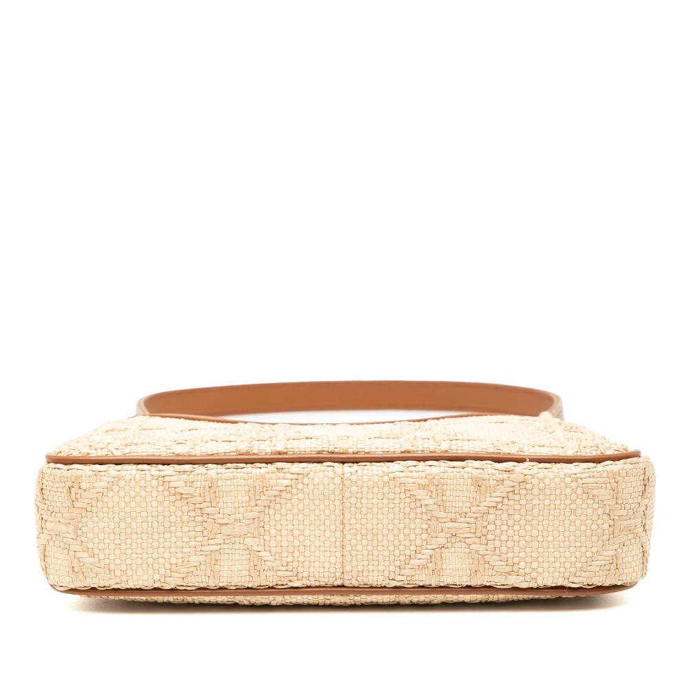 Christian Dior AB Dior Brown Beige Raffia Natural Material Mini Macrocannage 30 Montaigne Avenue Hobo Italy