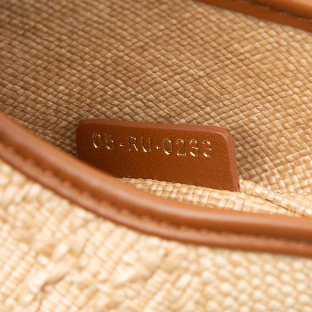 Christian Dior AB Dior Brown Beige Raffia Natural Material Mini Macrocannage 30 Montaigne Avenue Hobo Italy