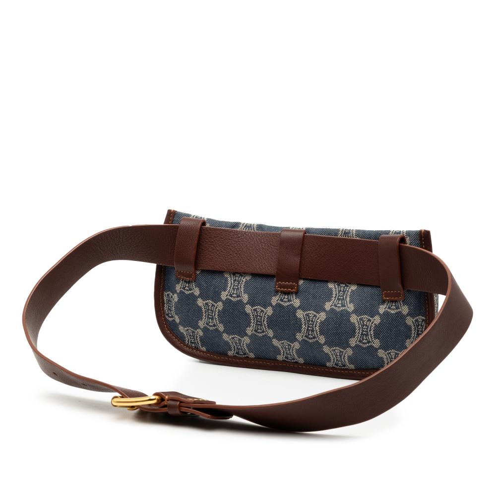 Celine B Celine Blue Denim Denim Fabric Macadam Double Pocket Belt Bag China