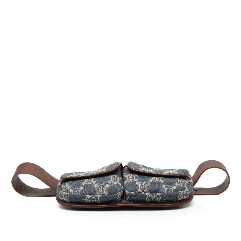 Celine B Celine Blue Denim Denim Fabric Macadam Double Pocket Belt Bag China