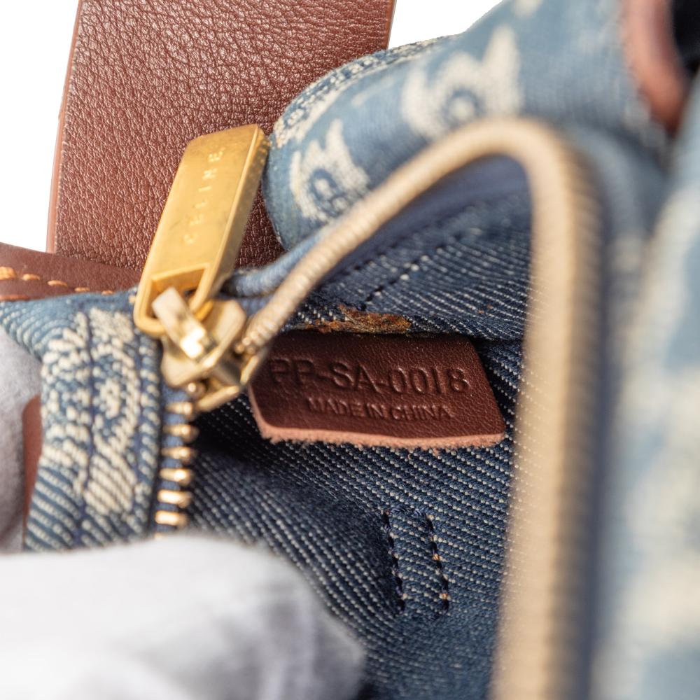 Celine B Celine Blue Denim Denim Fabric Macadam Double Pocket Belt Bag China