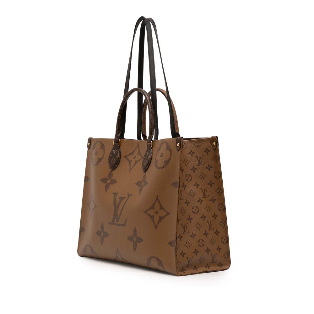 Louis Vuitton AB Louis Vuitton Brown Monogram Canvas Fabric Monogram Reverse Giant OnTheGo GM France