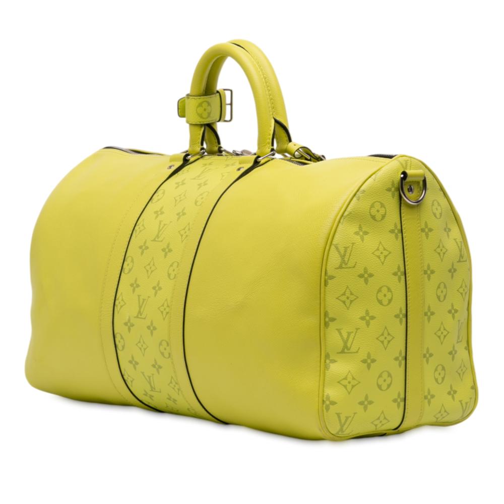Louis Vuitton B Louis Vuitton Yellow Taiga Leather Leather Taigarama Keepall Bandouliere 50 France