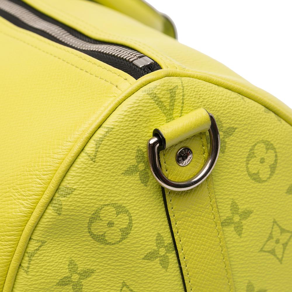 Louis Vuitton B Louis Vuitton Yellow Taiga Leather Leather Taigarama Keepall Bandouliere 50 France