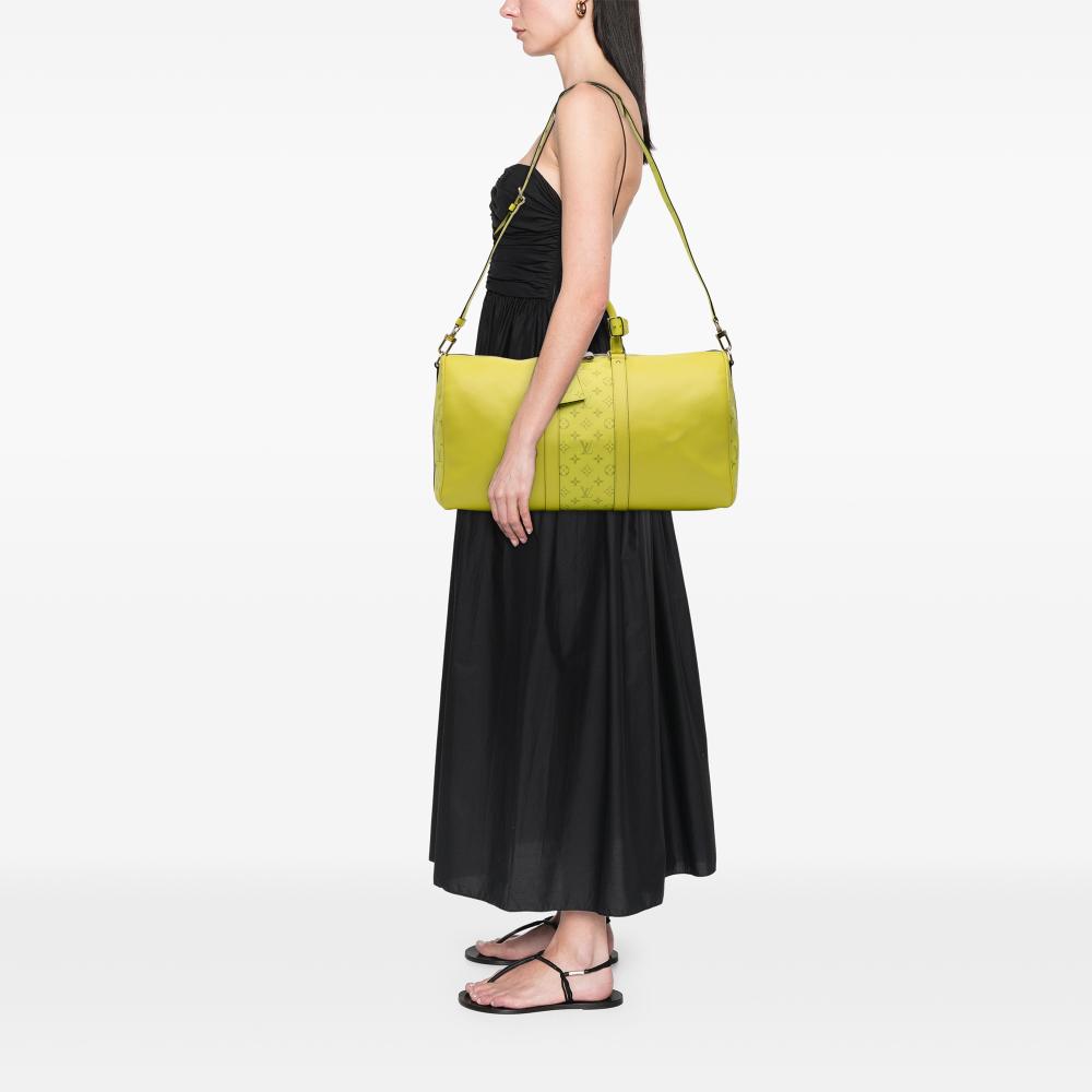 Louis Vuitton B Louis Vuitton Yellow Taiga Leather Leather Taigarama Keepall Bandouliere 50 France