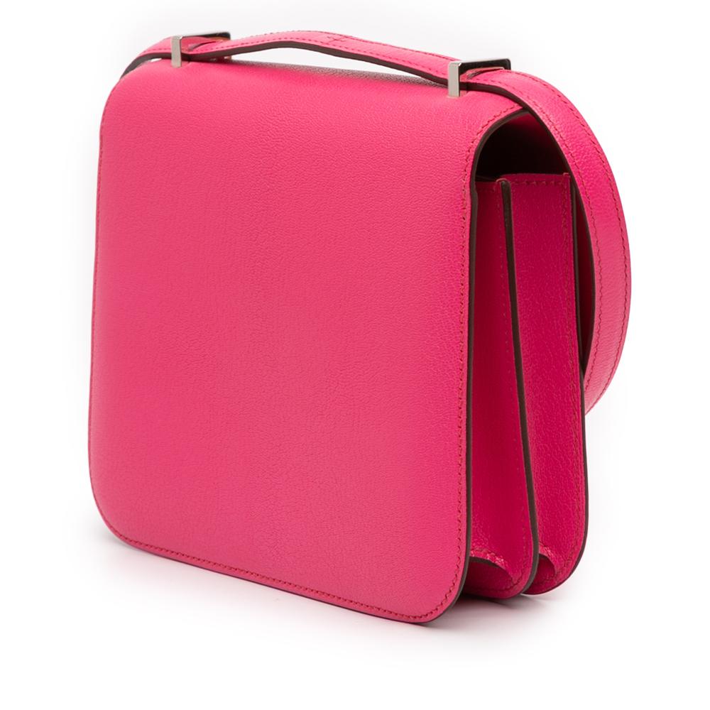 Hermès A Hermès Pink Hot Pink Goatskin Leather Mini Chevre Mysore Constance 18 France