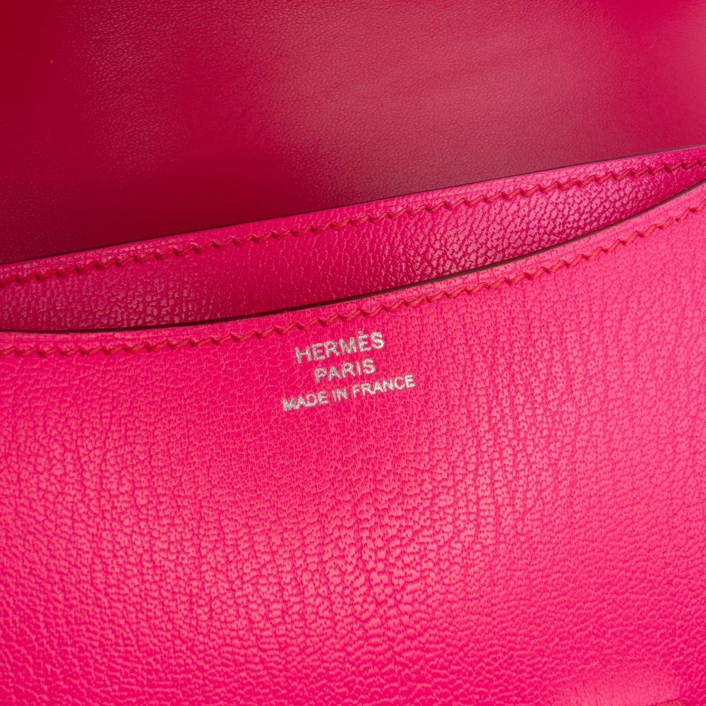 Hermès A Hermès Pink Hot Pink Goatskin Leather Mini Chevre Mysore Constance 18 France