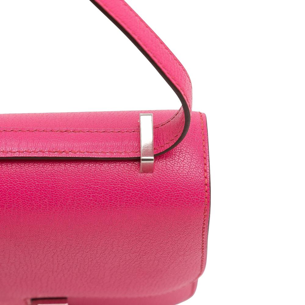 Hermès A Hermès Pink Hot Pink Goatskin Leather Mini Chevre Mysore Constance 18 France